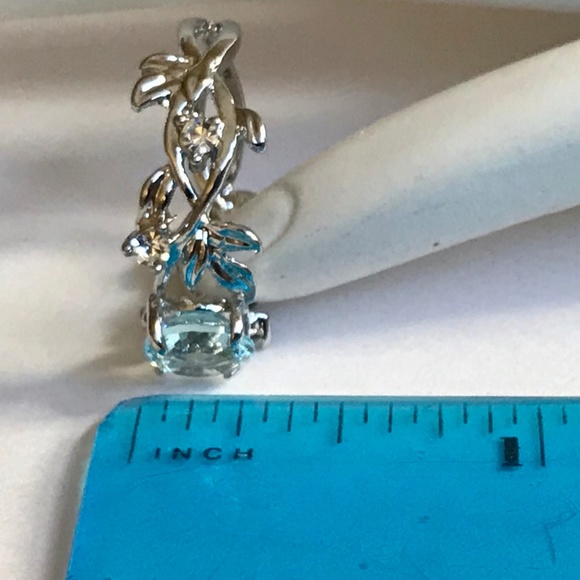 Vintage Silver Topaz Cocktail Ring Size 7 8 9 10 - Picture 8 of 8